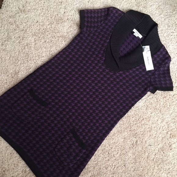 NWT Style & Co purple black sweater dress - Picture 2 of 8